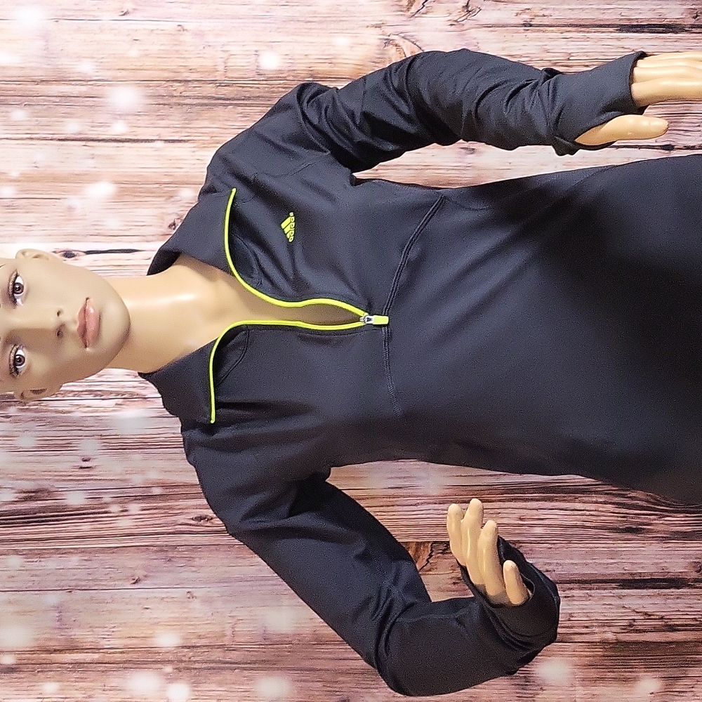 Adidas Women's Long Sleeve Thumbholes Half-Zip Pullover Sweater Size S - Picture 3 of 13